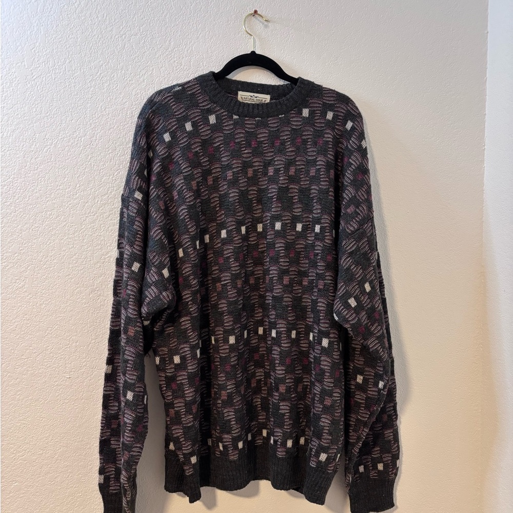 Vintage Natural Issue Men's Gray Patterned Sweater Size XL NWT